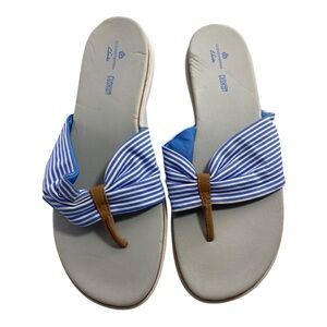 Clarks Cloudsteppers Eliza June Canvas Thong Size 8.5 Flip Flop Sandals